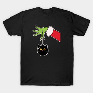 Grinch’s Hand Holding a Cat Ball - Funny T-shirt for Christmas T-Shirt